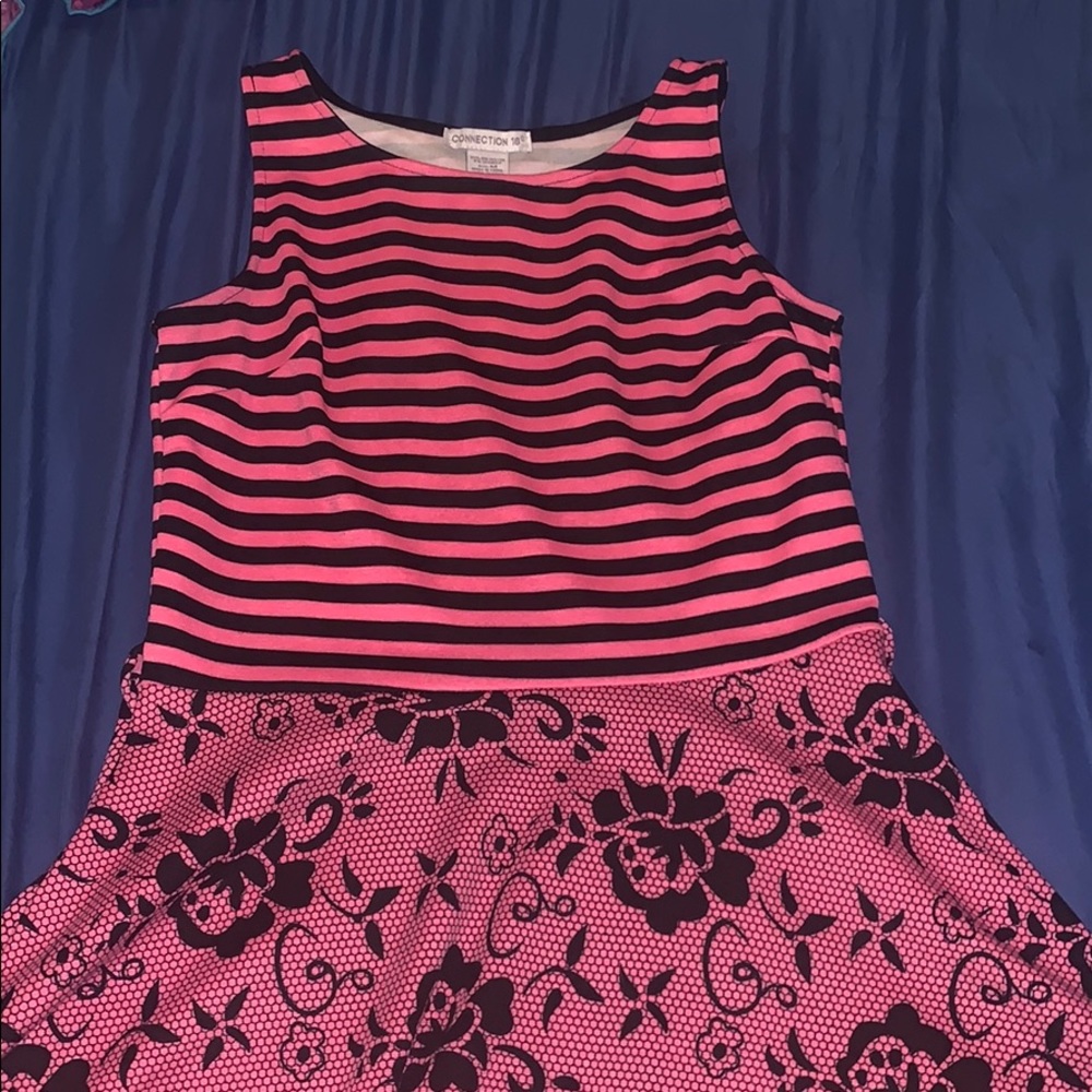 A pink floral dress